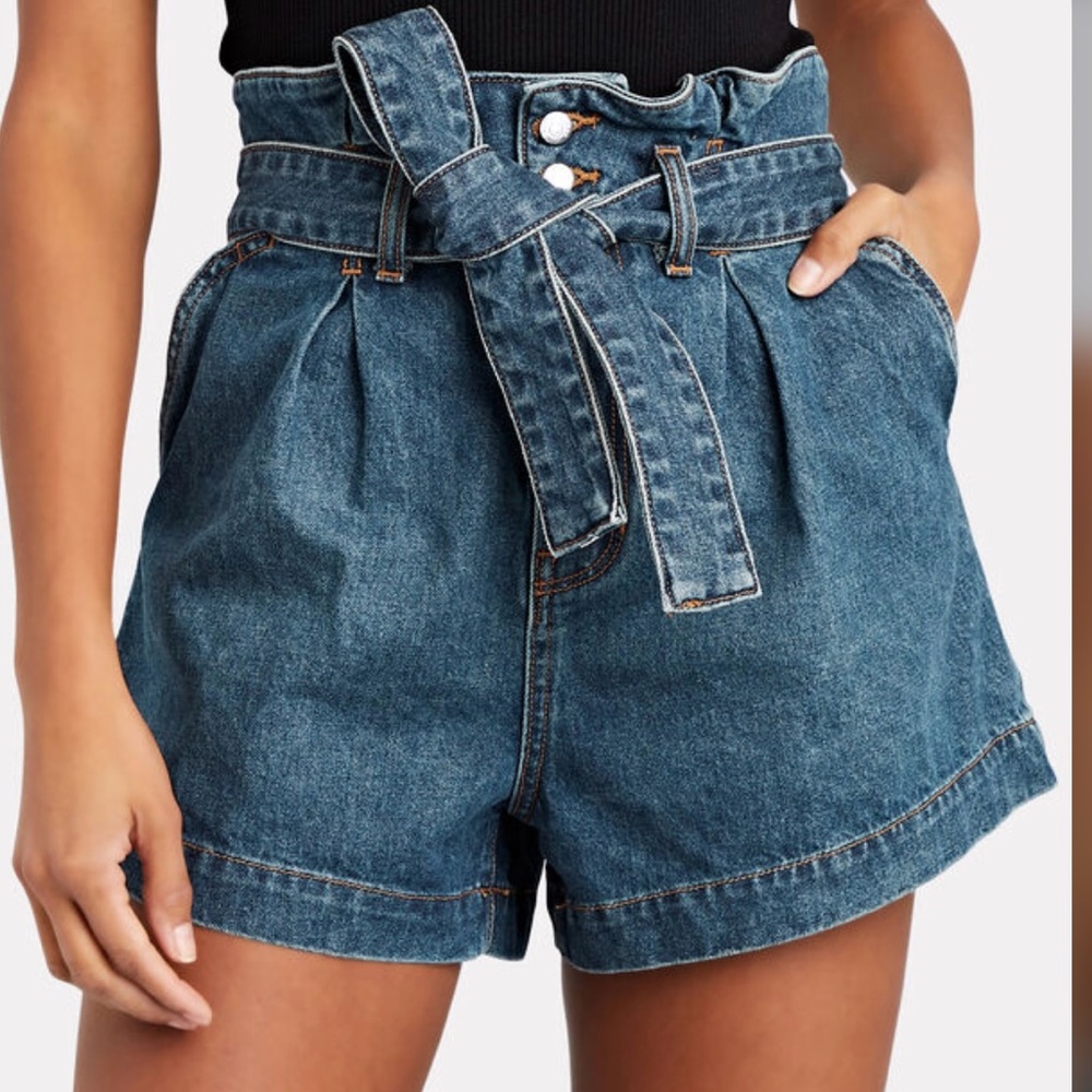 NWT Veronica Beard Nori Paperbag Short Bright Blue Size 26